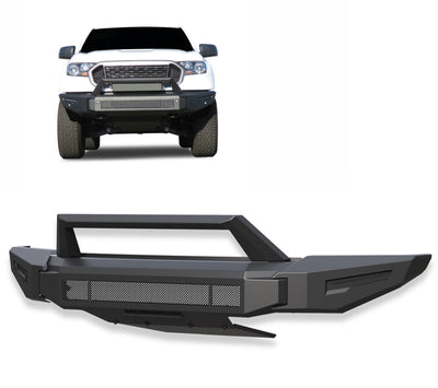 2019-2023 Ford Ranger Armour Ii Heavy Duty Modular Front Bumper Modular Full Set (Bumper, Bull Nose, & Skid Plate) | Black Horse Off Road - Image 1