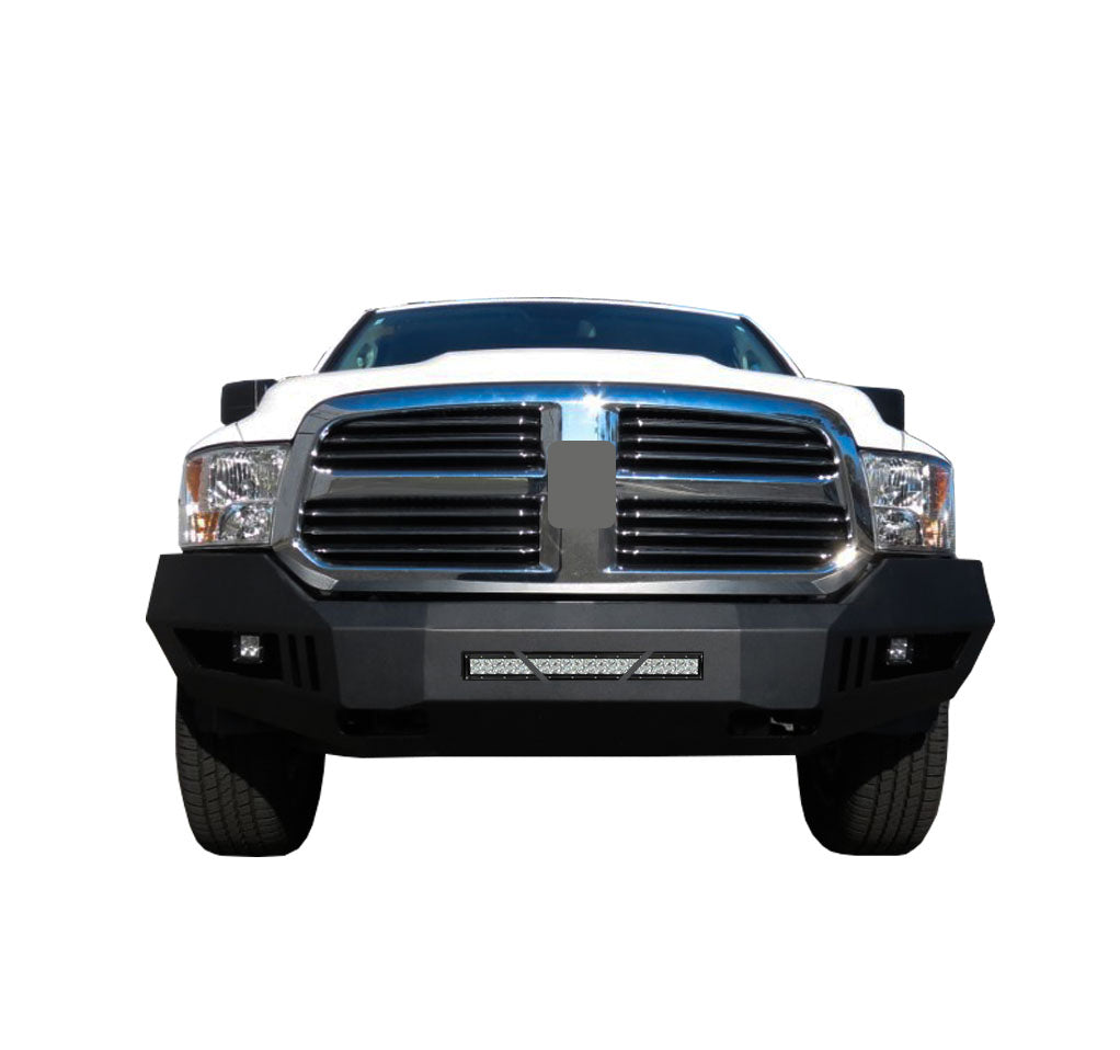 2013-2024 Dodge Ram 1500 Armour Heavy Duty Front Bumper Kit Armour I Front Bumper Includes 1 20in LED Light Bar, 2 sets of 4in cube lights | Black Horse Off Road - Image 2