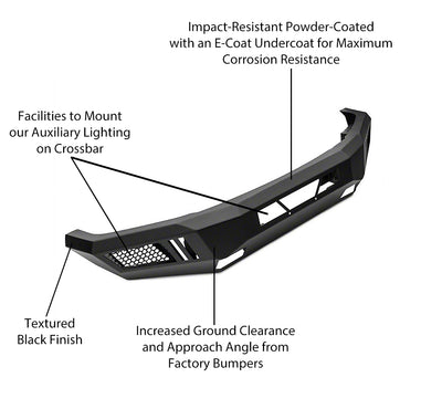 2013-2024 Dodge Ram 1500 Armour Heavy Duty Front Bumper Armour I Front Bumper No lights included | Black Horse Off Road - Image 3