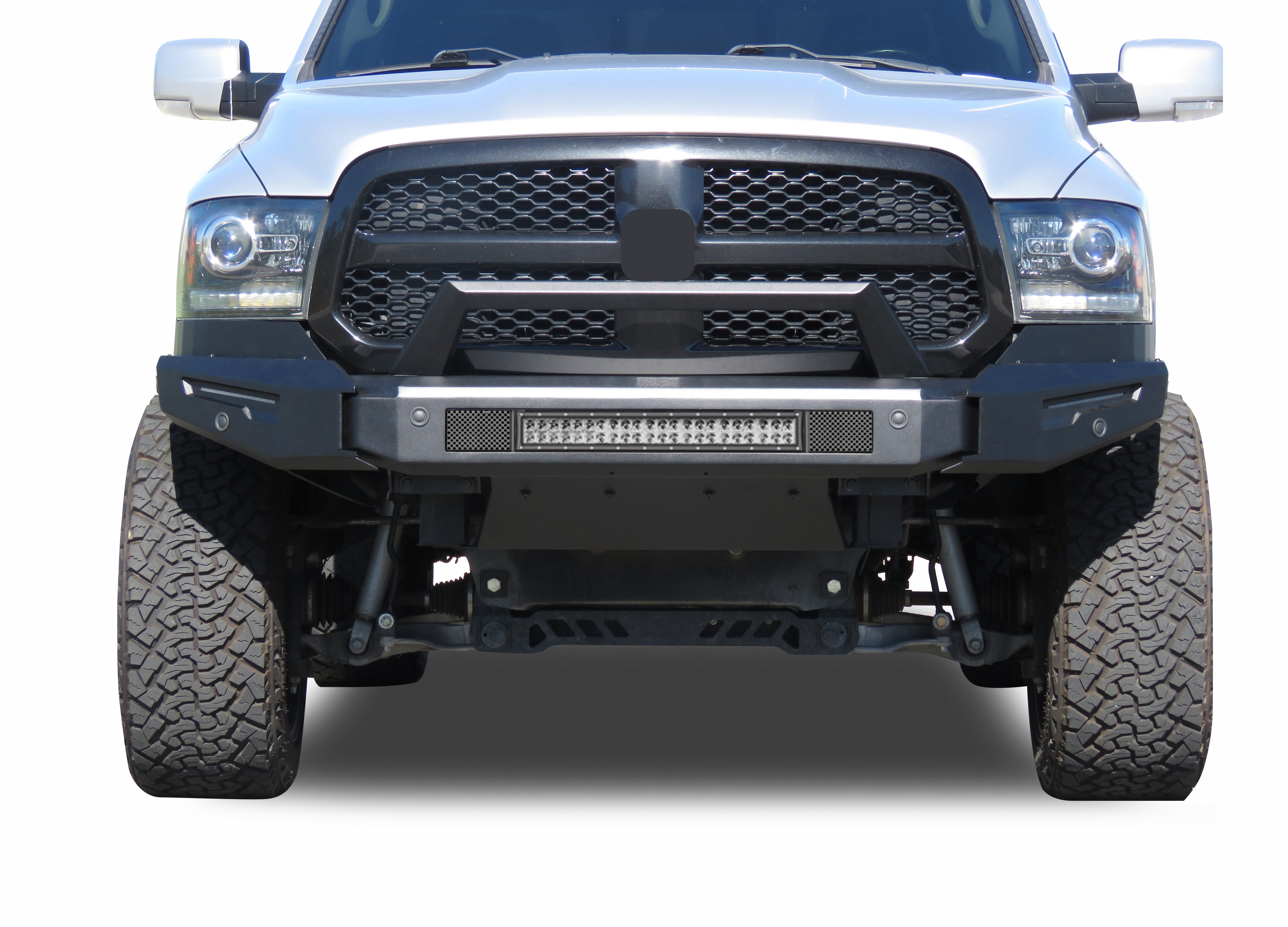2013-2024 Dodge Ram 1500 Armour Ii Heavy Duty Modular Front Bumper Kit Modular Full Set (Bumper, Bull Nose, & Skid Plate)& Includes 1 20in Double Row LED Light Bar | Black Horse Off Road - Image 3