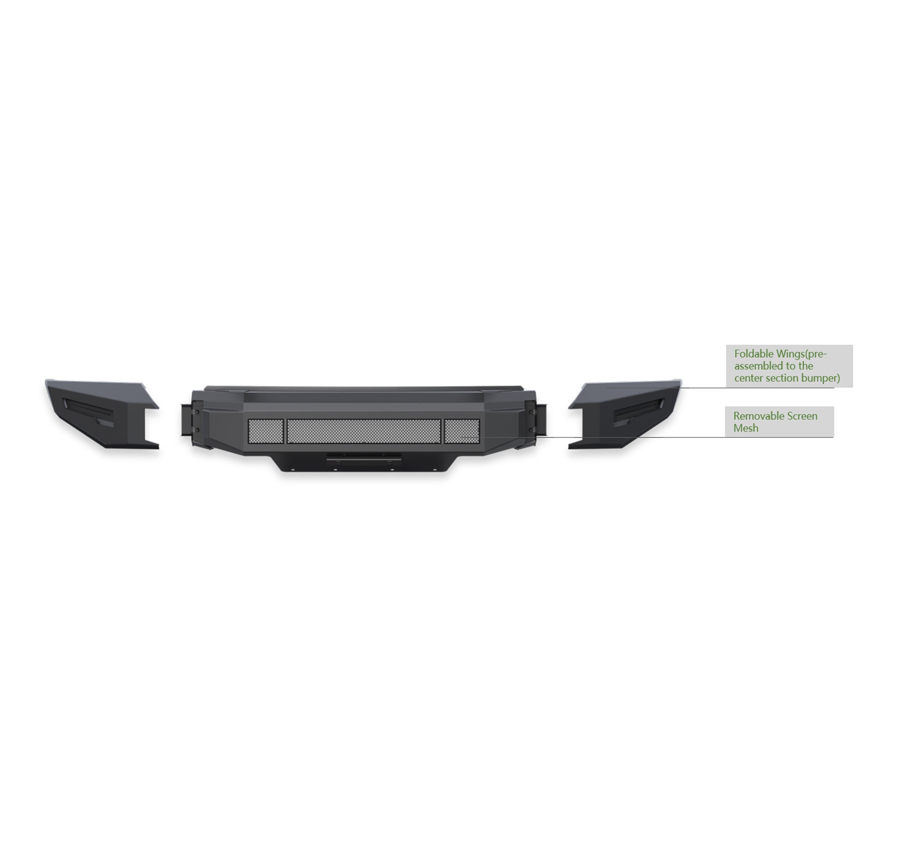 2019-2024 Dodge Ram 1500 Armour Ii Heavy Duty Modular Front Bumper-Bumper Only Modular Bumper only | Black Horse Off Road - Image 2