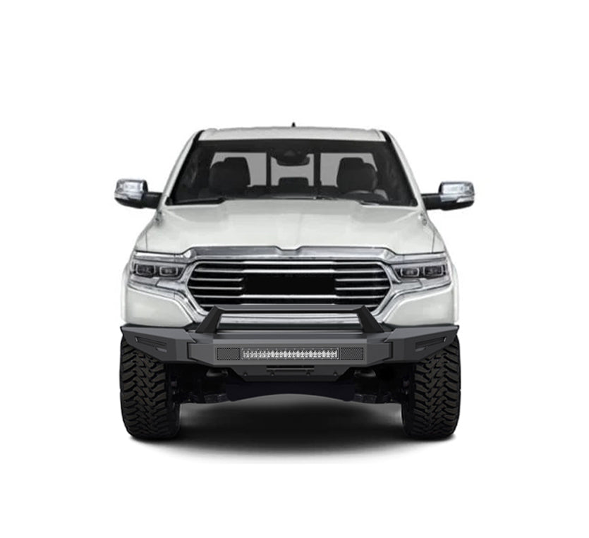 2019-2024 Dodge Ram 1500 Armour Ii Heavy Duty Modular Front Bumper Kit Modular Includes 1 20in LED Light Bar, 2 sets of 4in cube lights | Black Horse Off Road - Image 6