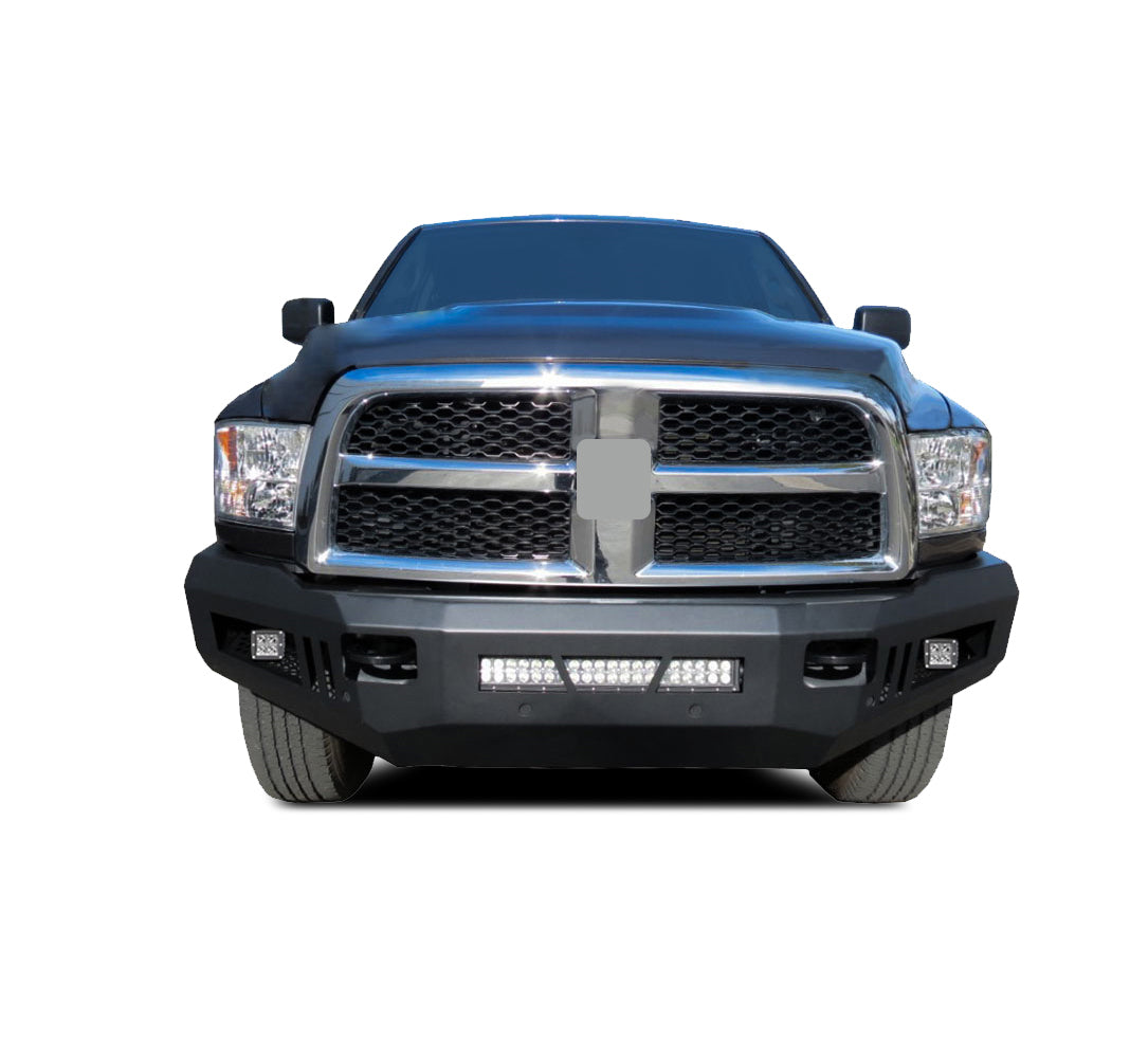2010-2018 Dodge Ram 2500 Armour Heavy Duty Front Bumper Kit Armour I Front Bumper Includes 1 20in LED Light Bar, 2 sets of 4in cube lights | Black Horse Off Road - Image 2