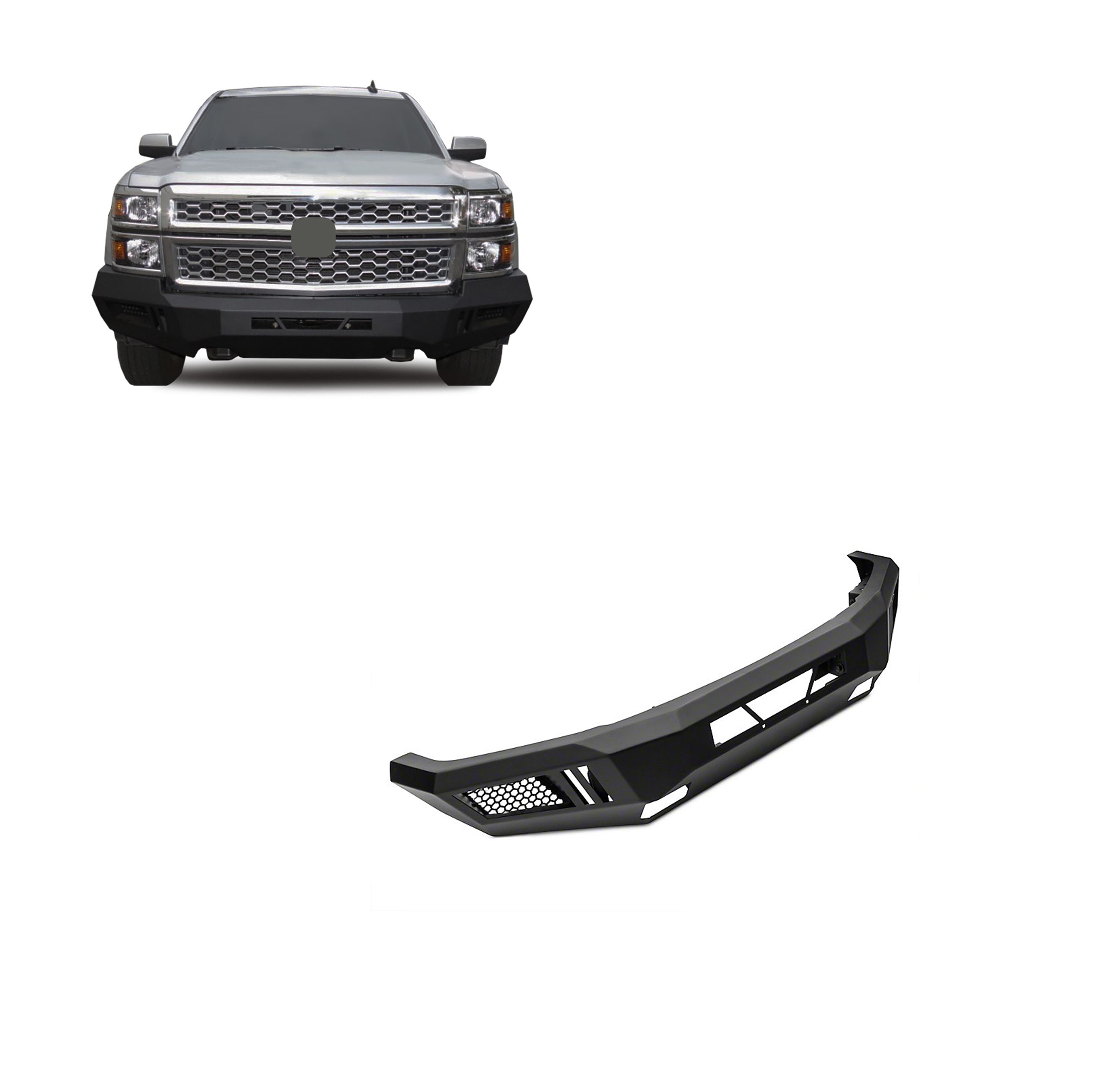 2014-2015 Chevrolet Silverado 1500 Armour Heavy Duty Front Bumper Armour I Front Bumper No lights included | Black Horse Off Road - Image 1