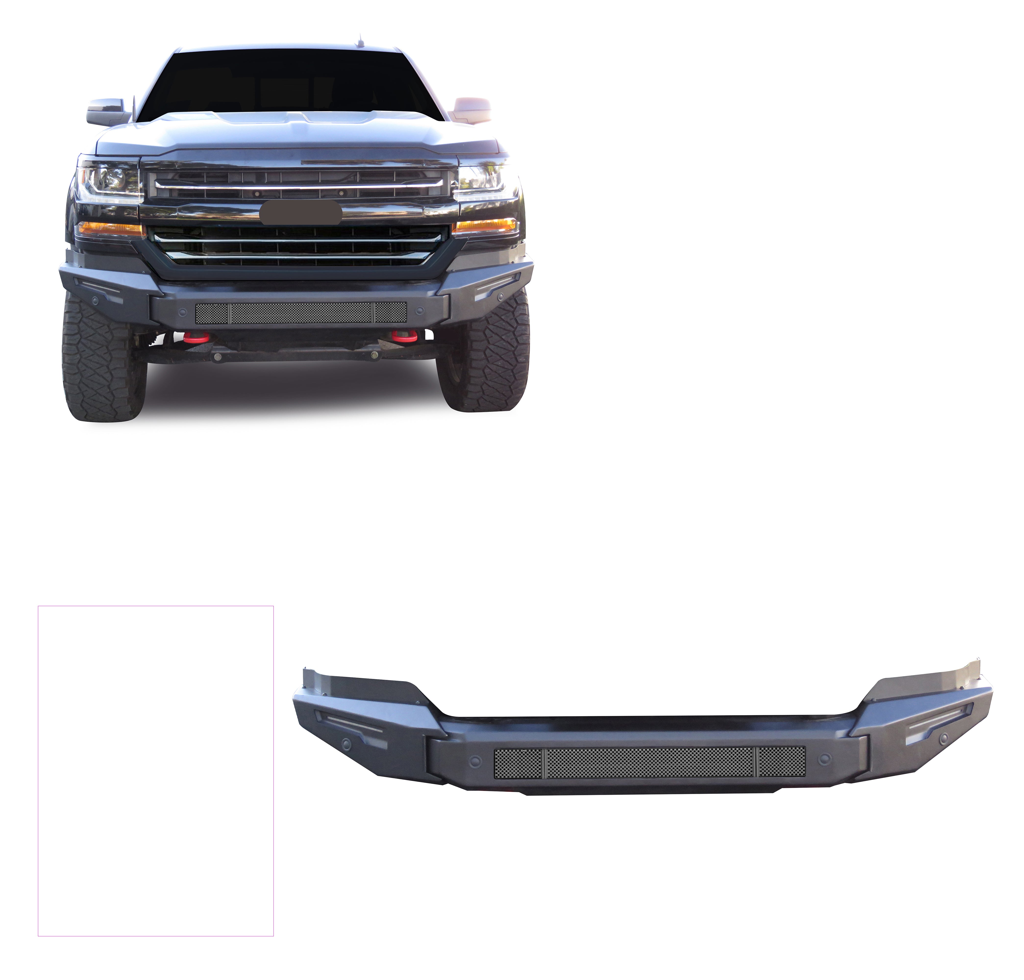 2016-2019 Chevrolet Silverado 1500 Armour Ii Heavy Duty Modular Front Bumper-Bumper Only Modular Bumper only | Black Horse Off Road - Image 1