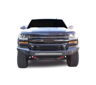 2016-2019 Chevrolet Silverado 1500 Armour Ii Heavy Duty Modular Front Bumper Kit Modular Full Set (Bumper, Bull Nose, & Skid Plate)& Includes 1 30in LED Light Bar | Black Horse Off Road - Image 4