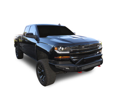 2016-2019 Chevrolet Silverado 1500 Armour Ii Heavy Duty Modular Front Bumper Modular Full Set (Bumper, Bull Nose, & Skid Plate) | Black Horse Off Road - Image 7
