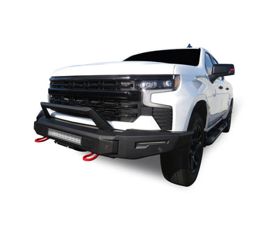 2022-2026 Chevrolet Silverado 1500 Armour Ii Heavy Duty Modular Front Bumper Kit Modular Full Set (Bumper, Bull Nose, & Skid Plate)& Includes 1 20in Double Row LED Light Bar | Black Horse Off Road - Image 3