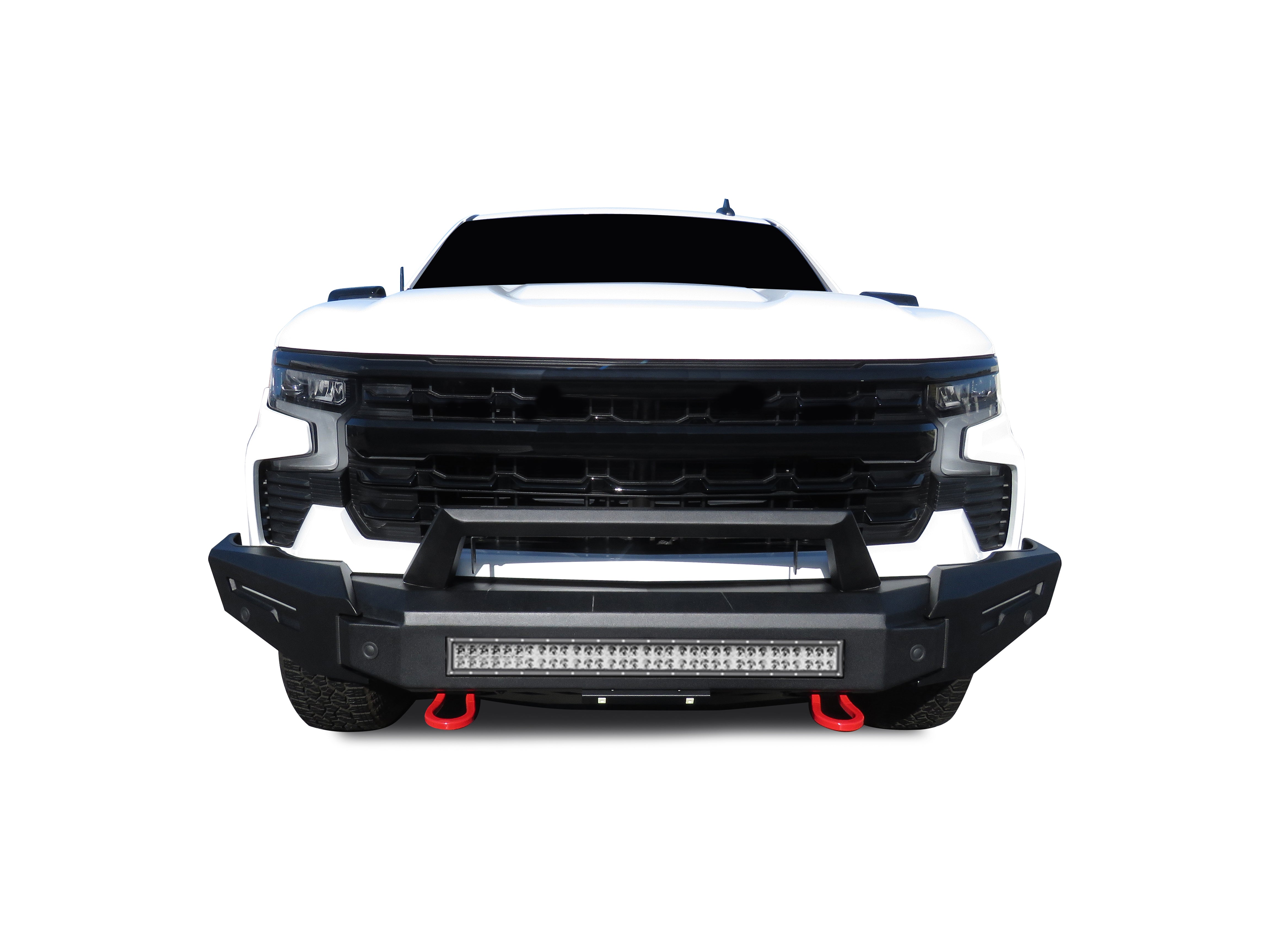 2022-2026 Chevrolet Silverado 1500 Armour Ii Heavy Duty Modular Front Bumper Kit Modular Full Set (Bumper, Bull Nose, & Skid Plate)& Includes 1 30in LED Light Bar | Black Horse Off Road - Image 2