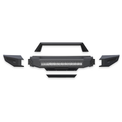 2015-2019 Chevrolet Silverado 2500 Hd Armour Ii Heavy Duty Modular Front Bumper Kit Modular Full Set (Bumper, Bull Nose, & Skid Plate)& Includes 1 30in LED Light Bar | Black Horse Off Road - Image 9