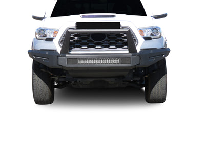 2016-2023 Toyota Tacoma Armour Ii Heavy Duty Modular Front Bumper Kit Modular Full Set (Bumper, Bull Nose, & Skid Plate)& Includes 1 20in Double Row LED Light Bar | Black Horse Off Road - Image 2