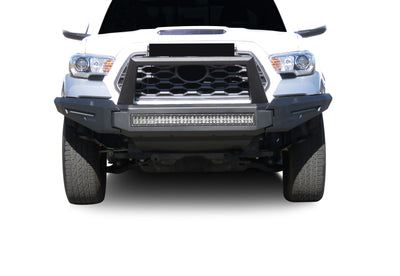 2016-2023 Toyota Tacoma Armour Ii Heavy Duty Modular Front Bumper Kit Modular Full Set (Bumper, Bull Nose, & Skid Plate)& Includes 1 30in LED Light Bar | Black Horse Off Road - Image 3