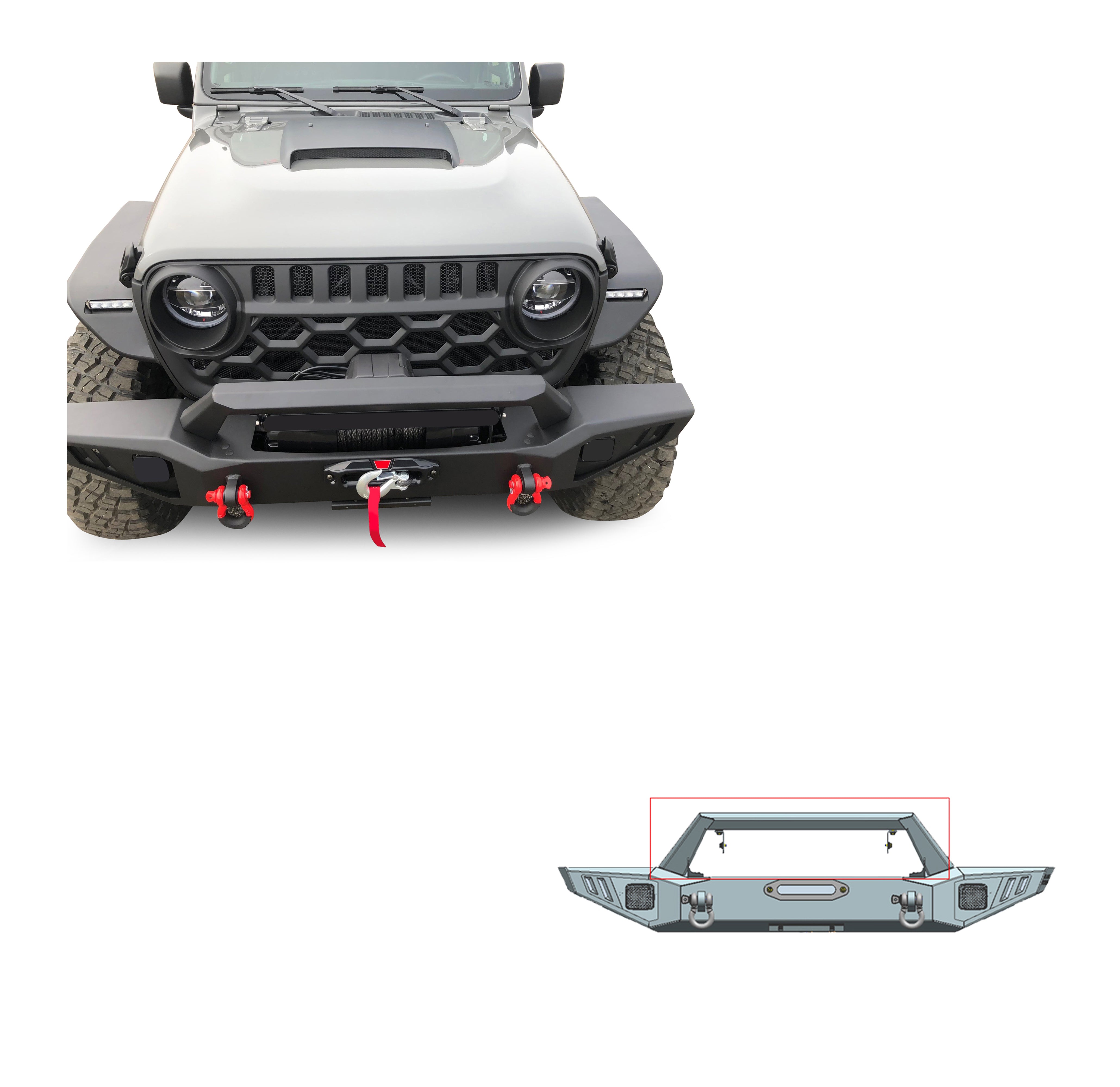 2018-2026 Jeep Gladiator Armour Heavy Duty Front Bumper Armour I Front Bumper | Black Horse Off Road - Image 1