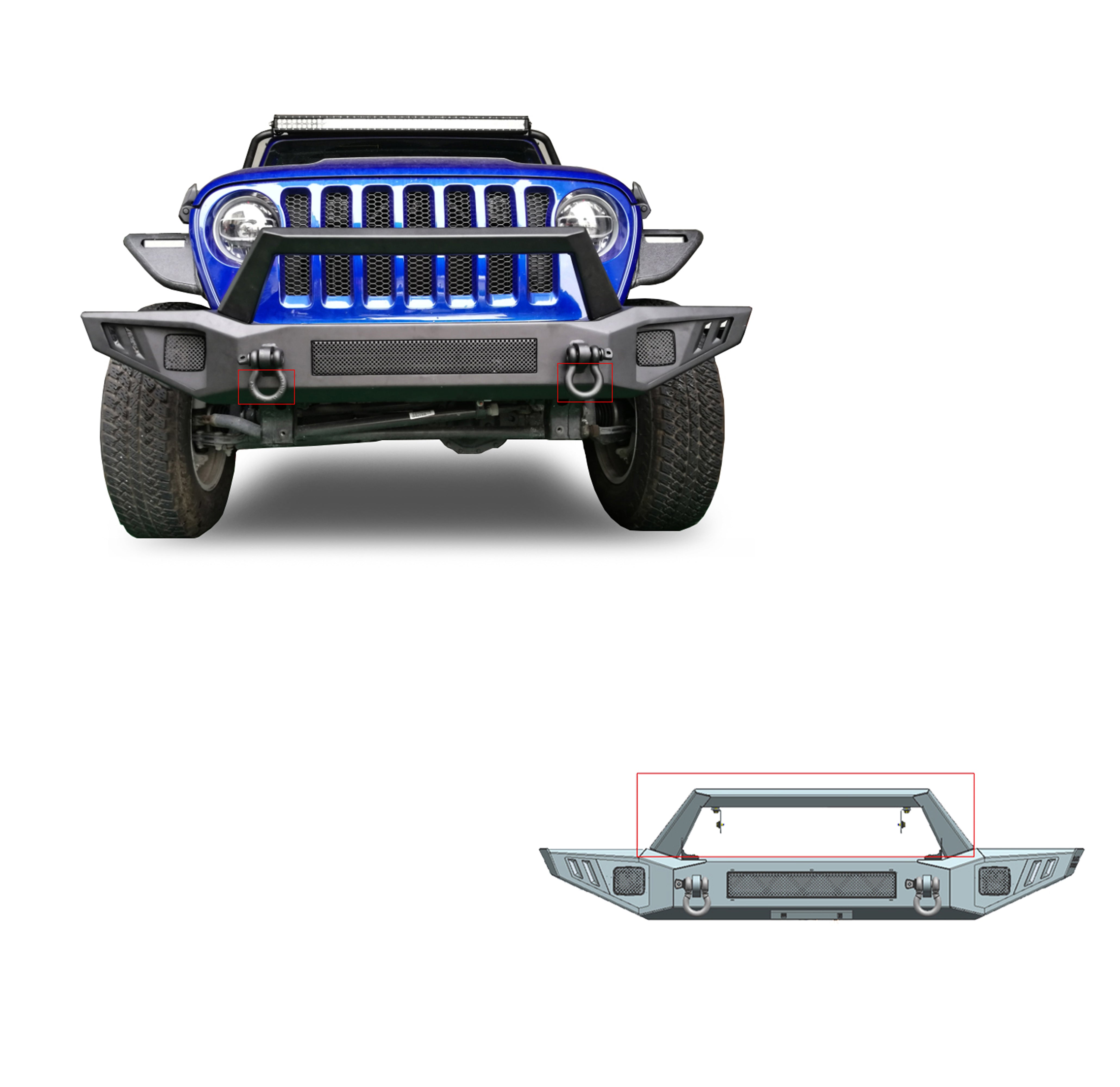 2018-2026 Jeep Gladiator Armour Heavy Duty Front Bumper Armour I Front Bumper | Black Horse Off Road - Image 1
