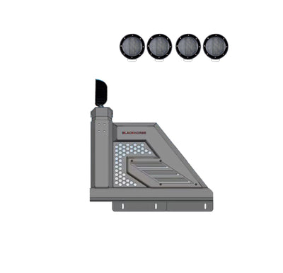Armour Ii Roll Bar Kit 2 sets of 5.3" Dia.  Black LED Flood Lights w/ Harness and Switch | Black Horse Off Road - Image 9