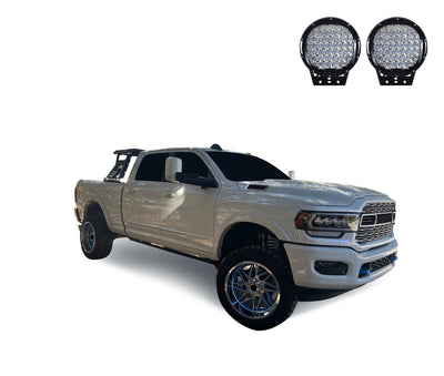 Armour Ii Roll Bar W/Basket Kit 2nd Box: 57.48*4.72*19.68 inch W/ Set of 9" Black Round LED Light | Black Horse Off Road - Image 6