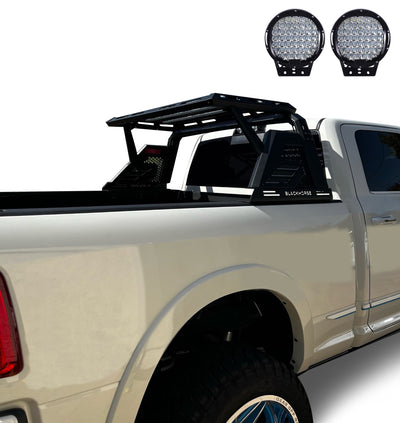 Armour Ii Roll Bar W/Basket Kit 2nd Box: 57.48*4.72*19.68 inch W/ Set of 9" Black Round LED Light | Black Horse Off Road - Image 7