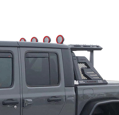 Armour Ii Roll Bar W/Basket Kit 2 sets of 5.3" Dia.  Black LED Flood Lights w/ Harness and Switch & 2nd Box: 57.48*4.72*19.68 inch | Black Horse Off Road - Image 1