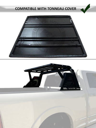 2005-2026 Toyota Tacoma Armour Ii Roll Bar W/Basket Kit 2 sets of 5.3" Dia.  Black LED Flood Lights w/ Harness and Switch & 2nd Box: 51.57*4.72*19.68 inch | Black Horse Off Road - Image 3