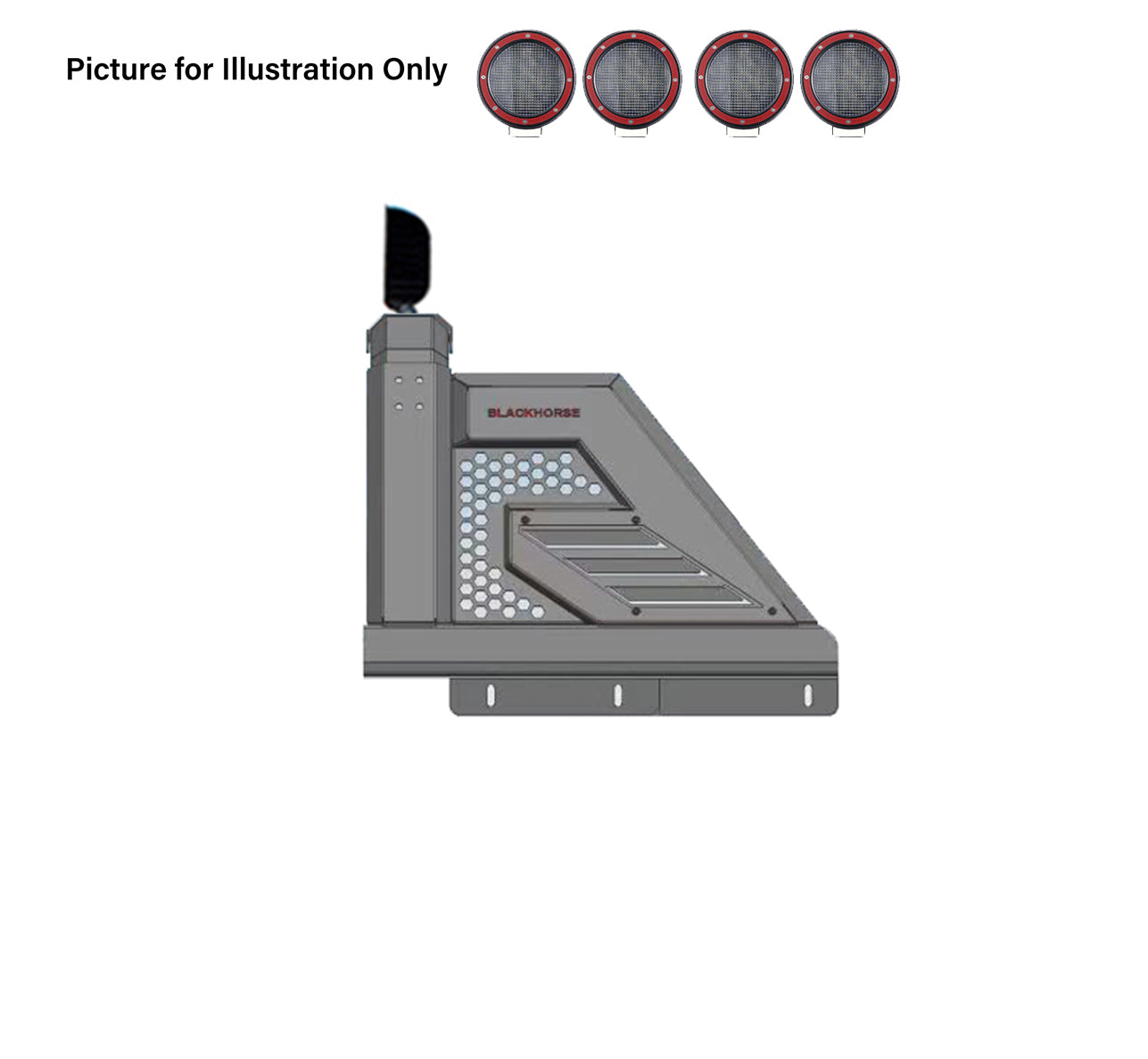 2005-2021 Nissan Frontier Armour Ii Roll Bar Kit 2 sets of 5.3" Dia.  Black LED Flood Lights w/ Harness and Switch | Black Horse Off Road - Image 8