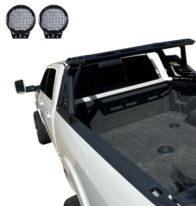 2005-2021 Nissan Frontier Armour Ii Roll Bar W/Basket Kit 2nd Box: 51.57*4.72*19.68 inch W/ Set of 9" Black Round LED Light | Black Horse Off Road - Image 10