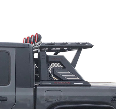 2019-2026 Ford Ranger Armour Ii Roll Bar W/Basket Kit 2 sets of 5.3" Dia.  Black LED Flood Lights w/ Harness and Switch & 2nd Box: 51.57*4.72*19.68 inch | Black Horse Off Road - Image 2