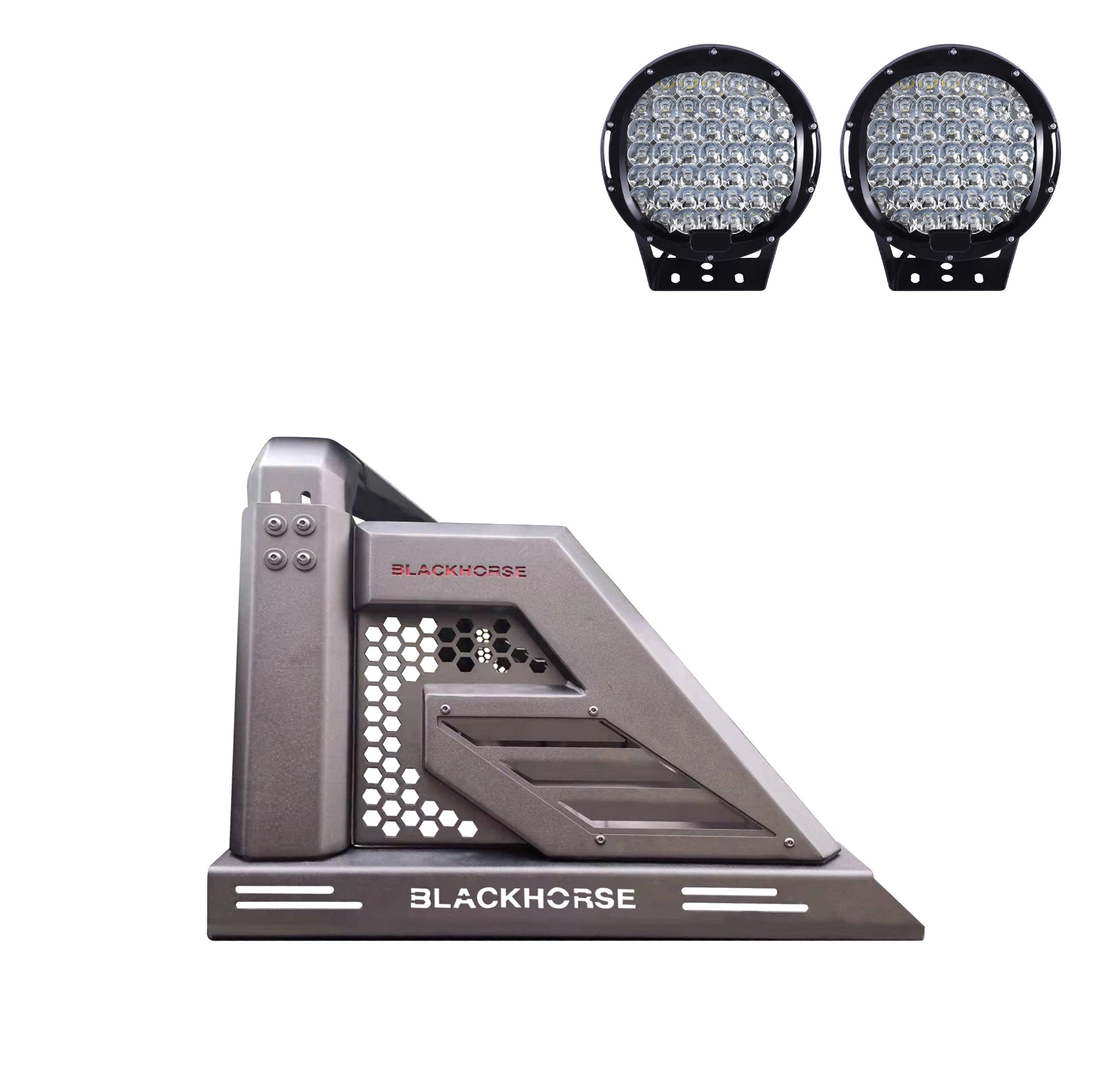 2019-2026 Jeep Gladiator Armour Ii Roll Bar Kit W/ Set of 9" Black Round LED Light | Black Horse Off Road - Image 6