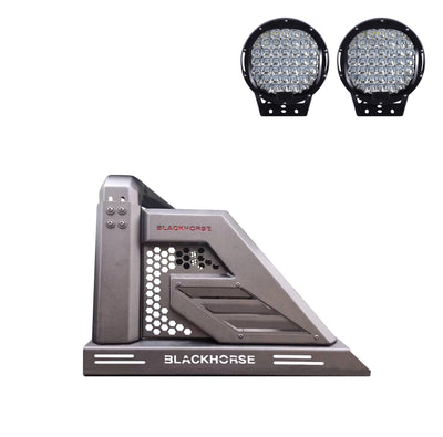 2019-2026 Jeep Gladiator Armour Ii Roll Bar Kit W/ Set of 9" Black Round LED Light | Black Horse Off Road - Image 6