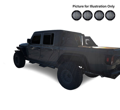 2019-2026 Jeep Gladiator Armour Ii Roll Bar Kit 2 sets of 5.3" Dia.  Black LED Flood Lights w/ Harness and Switch | Black Horse Off Road - Image 1