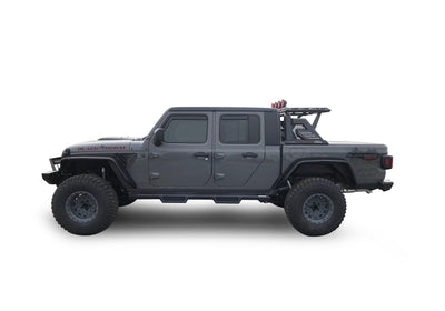 2019-2026 Jeep Gladiator Armour Ii Roll Bar W/Basket Kit 2 sets of 5.3" Dia.  Black LED Flood Lights w/ Harness and Switch & 2nd Box: 51.57*4.72*19.68 inch | Black Horse Off Road - Image 8