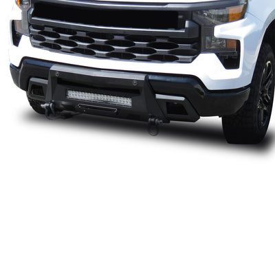 2022-2026 Chevrolet Silverado 1500 Armour Iii Heavy Duty Front Winch Bumper Kit & Winch Comes with 20" Single Row Light Bar & 12K Synthetic Rope Winch | Black Horse Off Road - Image 10