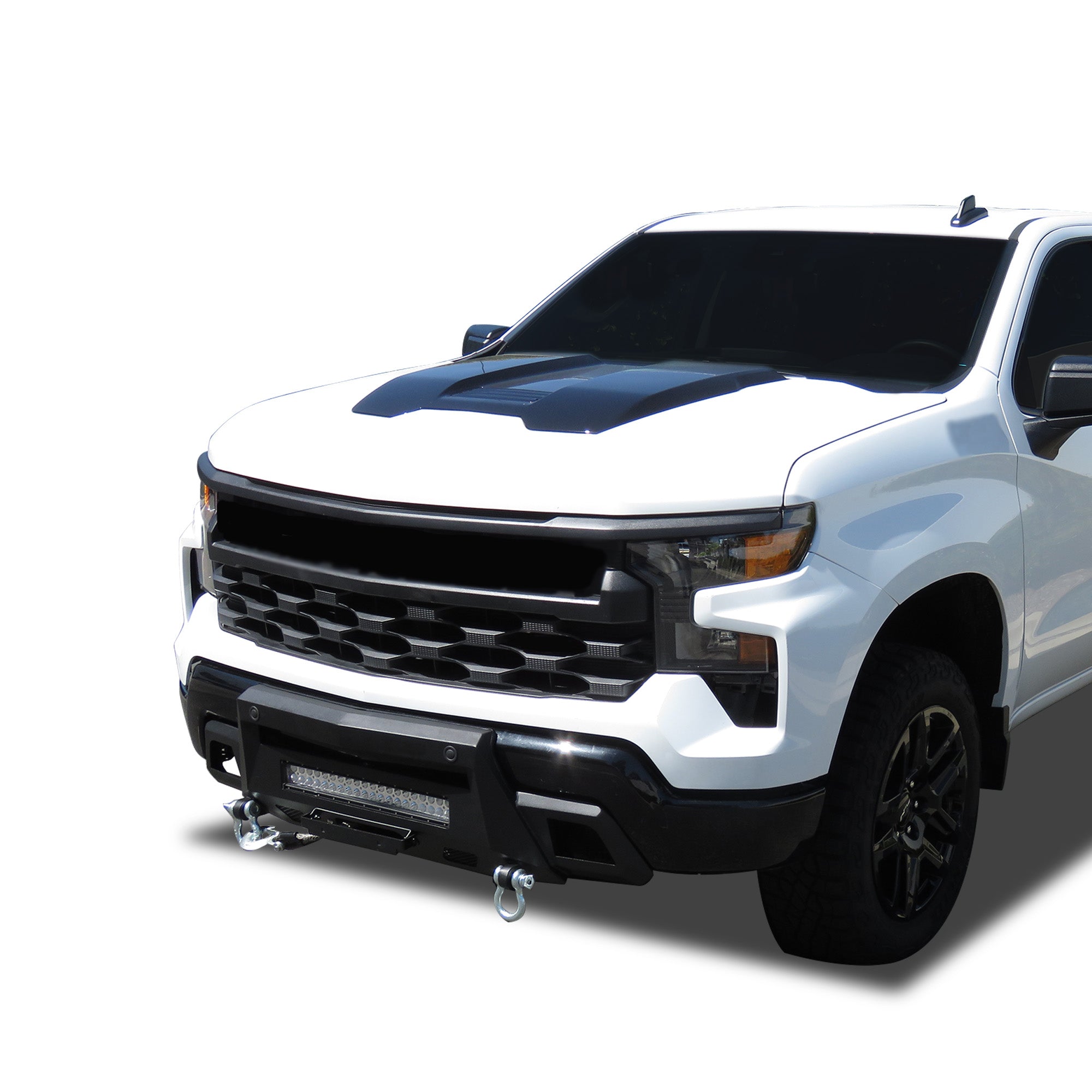 2022-2026 Chevrolet Silverado 1500 Armour Iii Heavy Duty Front Winch Bumper Kit & Winch Comes with 20" Single Row Light Bar & 12K Synthetic Rope Winch | Black Horse Off Road - Image 5