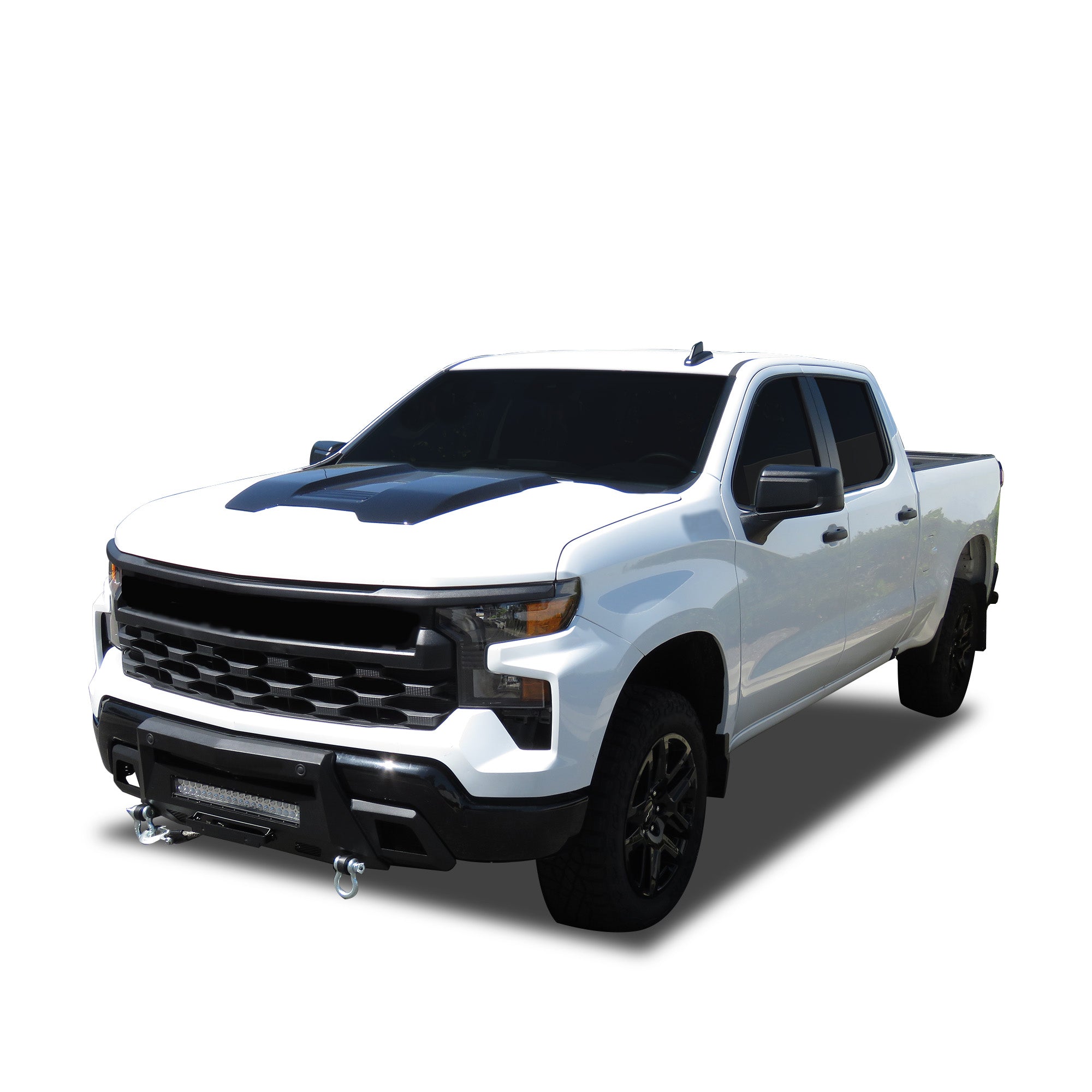 2022-2026 Chevrolet Silverado 1500 Armour Iii Heavy Duty Front Winch Bumper Kit & Winch Comes with 20" Single Row Light Bar & 12K Synthetic Rope Winch | Black Horse Off Road - Image 6
