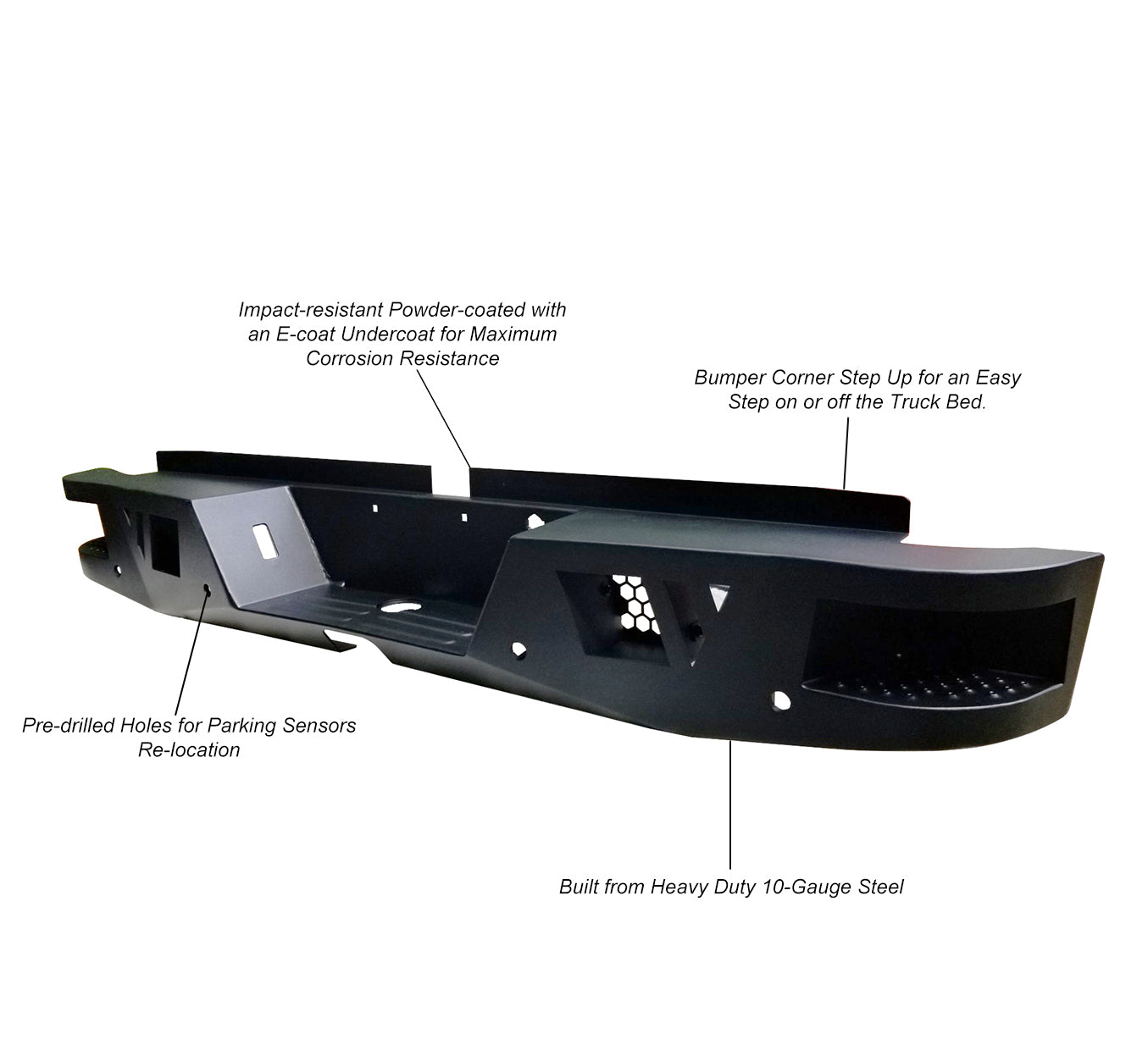 2019-2023 Ford Ranger Armour Heavy Duty Rear Bumper No lights included | Black Horse Off Road - Image 9