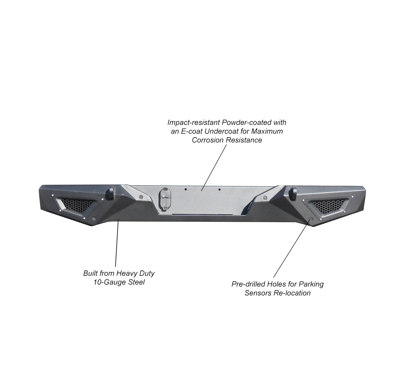2020-2026 Jeep Gladiator Armour Heavy Duty Rear Bumper No lights included | Black Horse Off Road - Image 6
