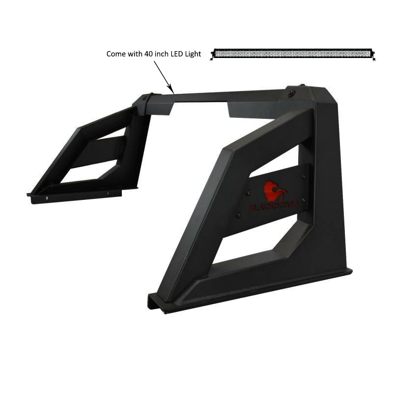 2005-2021 Nissan Frontier Armour Roll Bar Kit Includes 1 40in LED Light Bar | Black Horse Off Road - Image 3