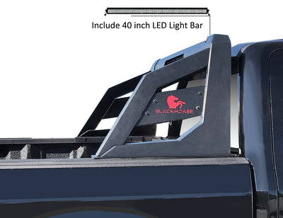 2005-2021 Nissan Frontier Armour Roll Bar Kit Includes 1 40in LED Light Bar | Black Horse Off Road - Image 7