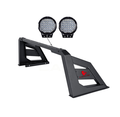 2005-2021 Nissan Frontier Armour Roll Bar Kit W/ Set of 9" Black Round LED Light | Black Horse Off Road - Image 5