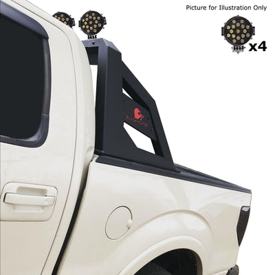 2005-2021 Nissan Frontier Armour Roll Bar Kit Incl. 2 pairs of 7.0"Dia.  LED  Lights w/ Black Trim Rings w/ Wiring Harness and Switch | Black Horse Off Road - Image 1