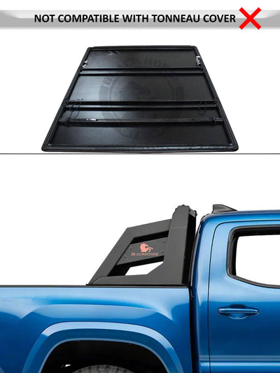 2005-2021 Nissan Frontier Armour Roll Bar Kit Incl. 2 pairs of 7.0"Dia.  LED  Lights w/ Black Trim Rings w/ Wiring Harness and Switch | Black Horse Off Road - Image 3