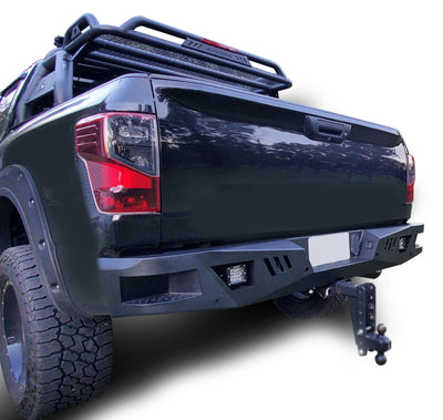 2016-2024 Nissan Titan Xd Armour Heavy Duty Rear Bumper Kit Includes 1 set of 4in cube lights | Black Horse Off Road - Image 9