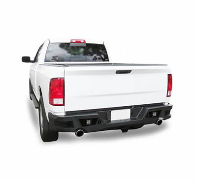 2009-2024 Dodge Ram 1500 Armour Heavy Duty Rear Bumper Kit Includes 1 set of 4in cube lights | Black Horse Off Road - Image 1