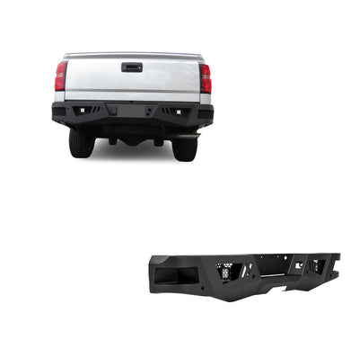 2007-2022 Sierra 1500 Armour Heavy Duty Rear Bumper Kit Includes 1 set of 4in cube lights | Black Horse Off Road - Image 1