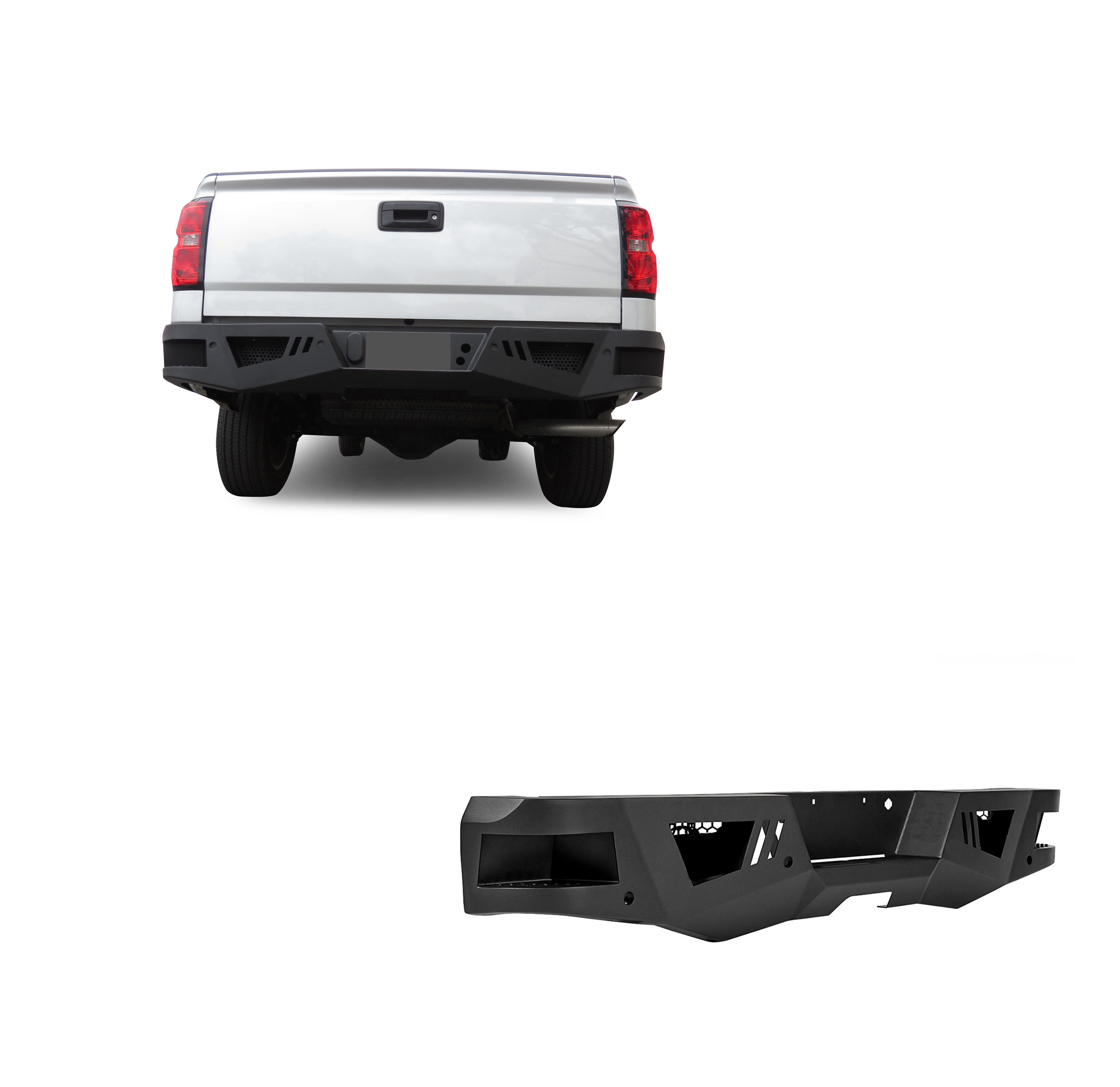 2007-2019 Sierra 1500 Armour Heavy Duty Rear Bumper No lights included | Black Horse Off Road - Image 1