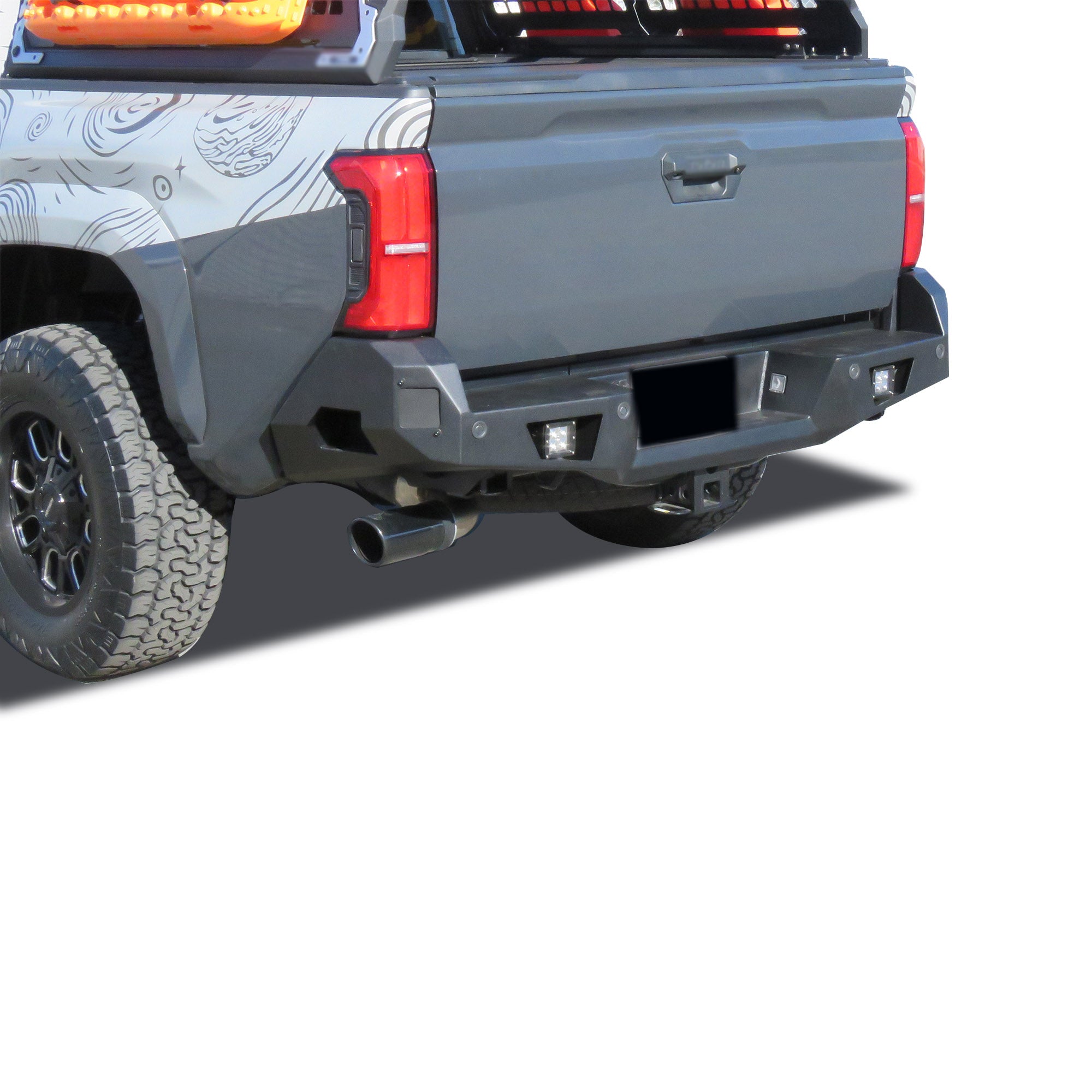 2024-2026 Toyota Tacoma Armour Heavy Duty Rear Bumper No lights included | Black Horse Off Road - Image 1