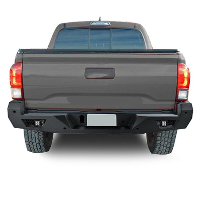 2016-2023 Toyota Tacoma Armour Heavy Duty Rear Bumper Kit Includes 1 set of 4in cube lights | Black Horse Off Road - Image 2