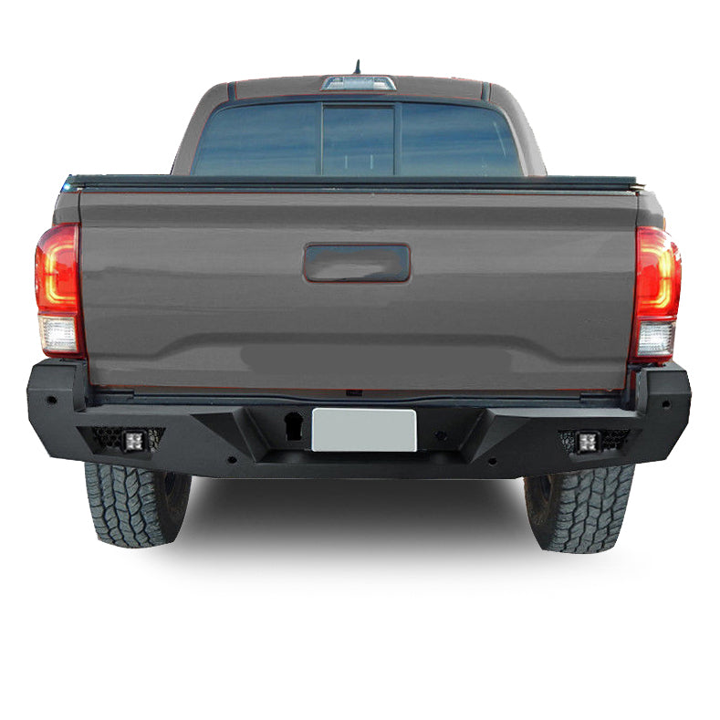 2016-2023 Toyota Tacoma Armour Heavy Duty Rear Bumper Kit Includes 1 set of 4in cube lights | Black Horse Off Road - Image 2