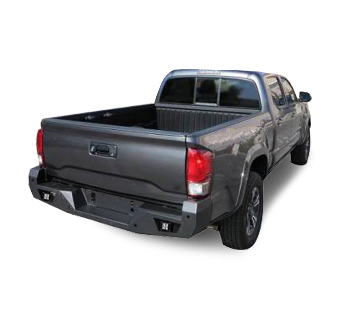 2016-2023 Toyota Tacoma Armour Heavy Duty Rear Bumper Kit Includes 1 set of 4in cube lights | Black Horse Off Road - Image 3