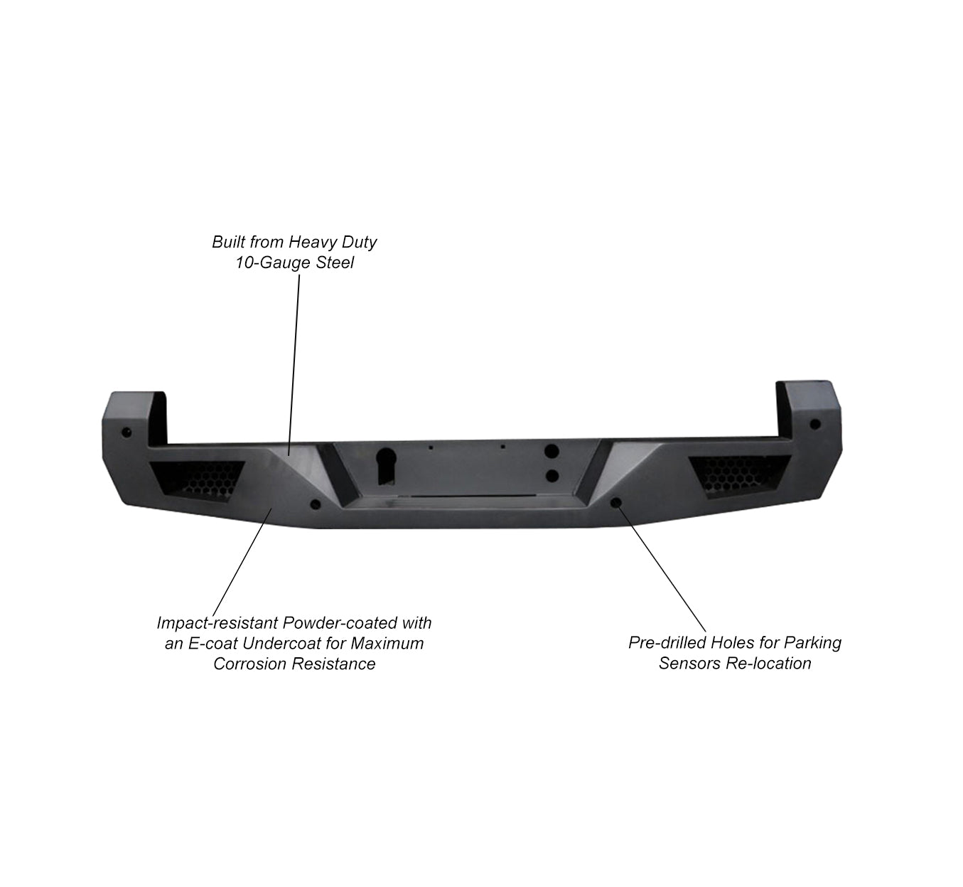 2016-2023 Toyota Tacoma Armour Heavy Duty Rear Bumper No lights included | Black Horse Off Road - Image 2