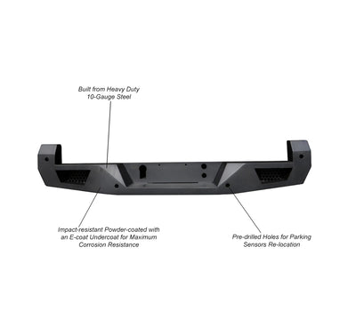 2016-2023 Toyota Tacoma Armour Heavy Duty Rear Bumper No lights included | Black Horse Off Road - Image 2